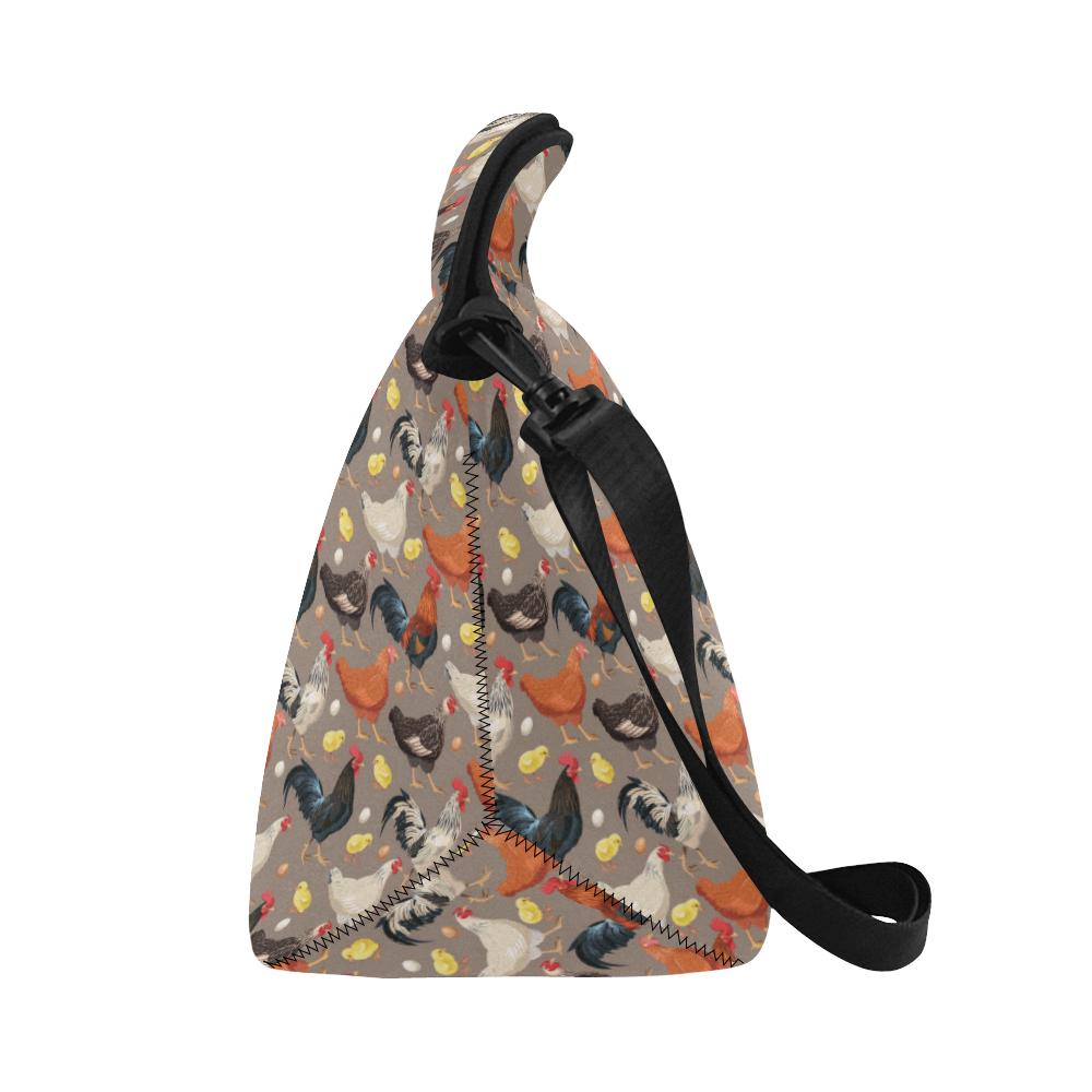 Chicken Evolution Pattern Neoprene Lunch Bag (Model 1669)(Large)-JTAMIGO.COM