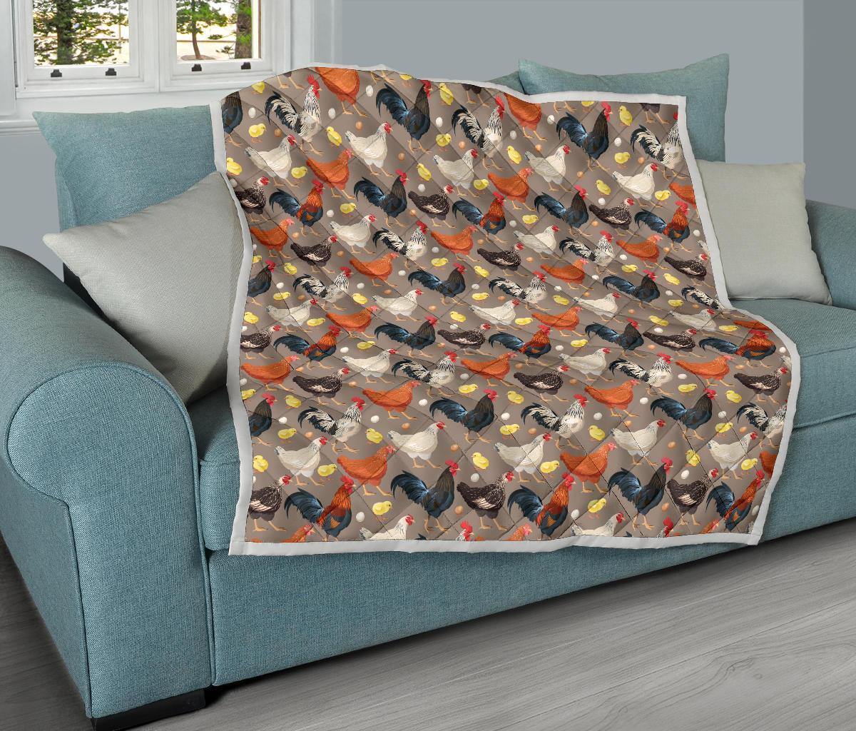 Chicken Evolution Pattern Premium Quilt-JTAMIGO.COM