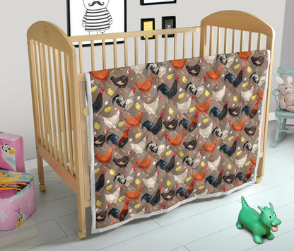 Chicken Evolution Pattern Premium Quilt-JTAMIGO.COM