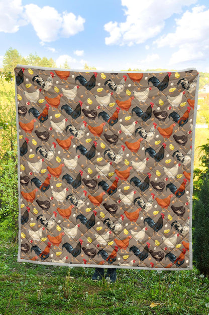 Chicken Evolution Pattern Premium Quilt-JTAMIGO.COM
