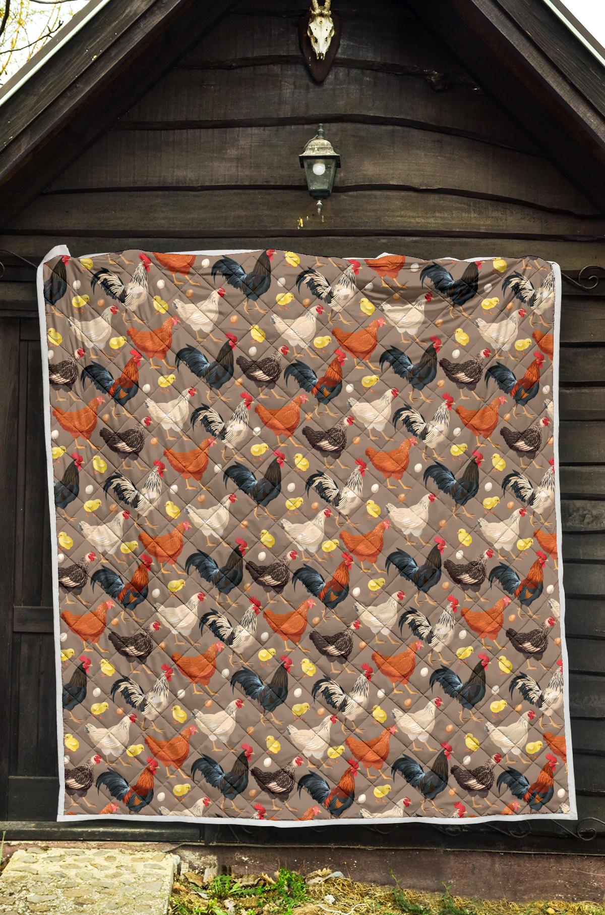 Chicken Evolution Pattern Premium Quilt-JTAMIGO.COM