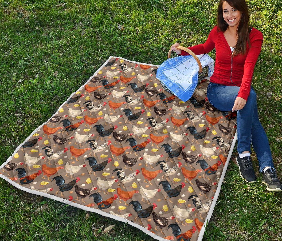 Chicken Evolution Pattern Premium Quilt-JTAMIGO.COM