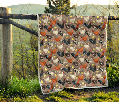 Chicken Evolution Pattern Premium Quilt-JTAMIGO.COM