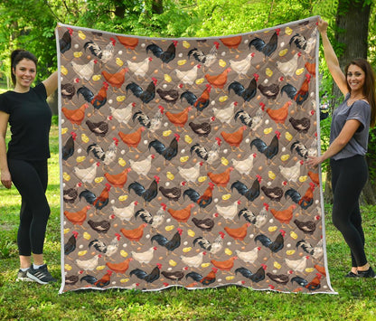 Chicken Evolution Pattern Premium Quilt-JTAMIGO.COM