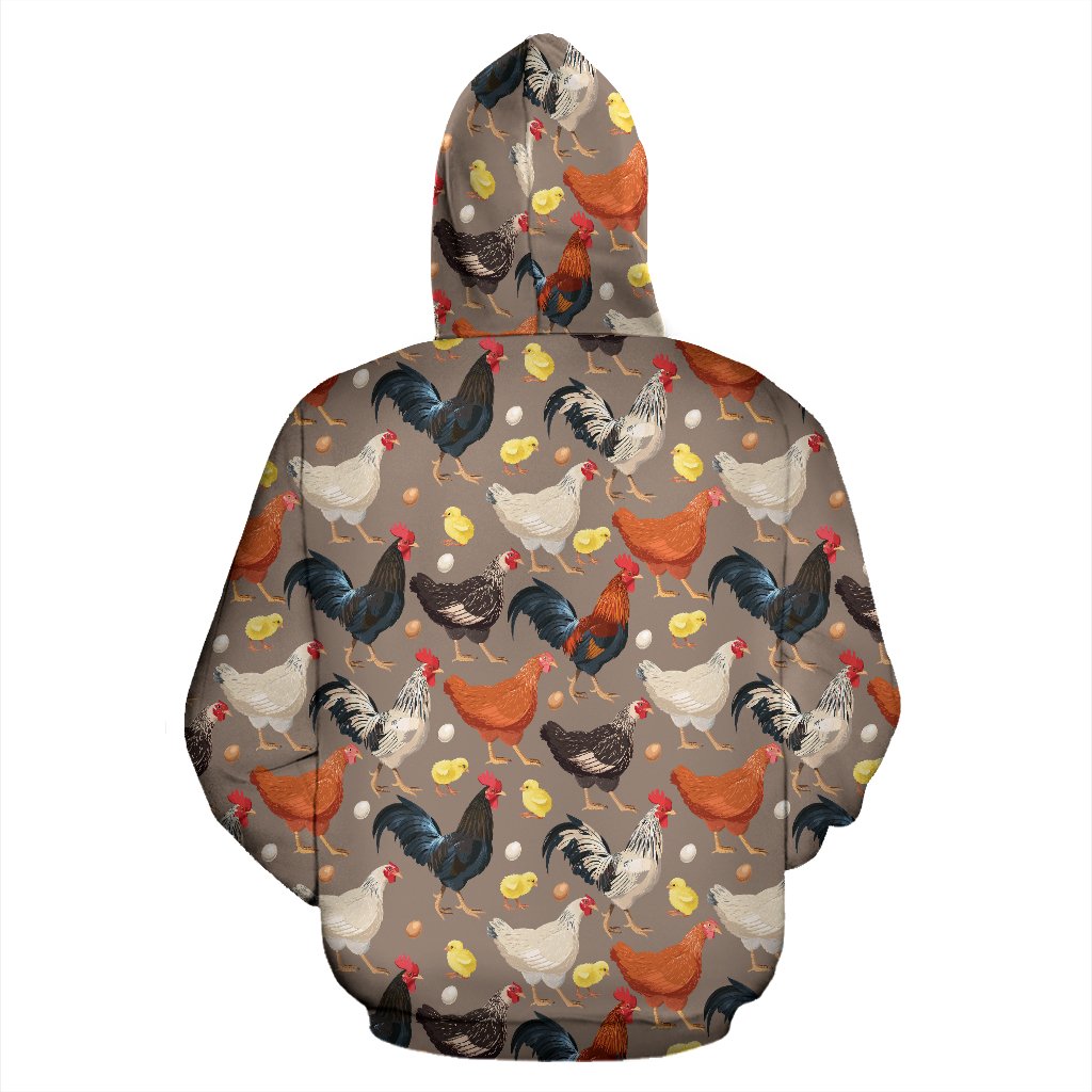 Chicken Evolution Pattern Pullover Hoodie