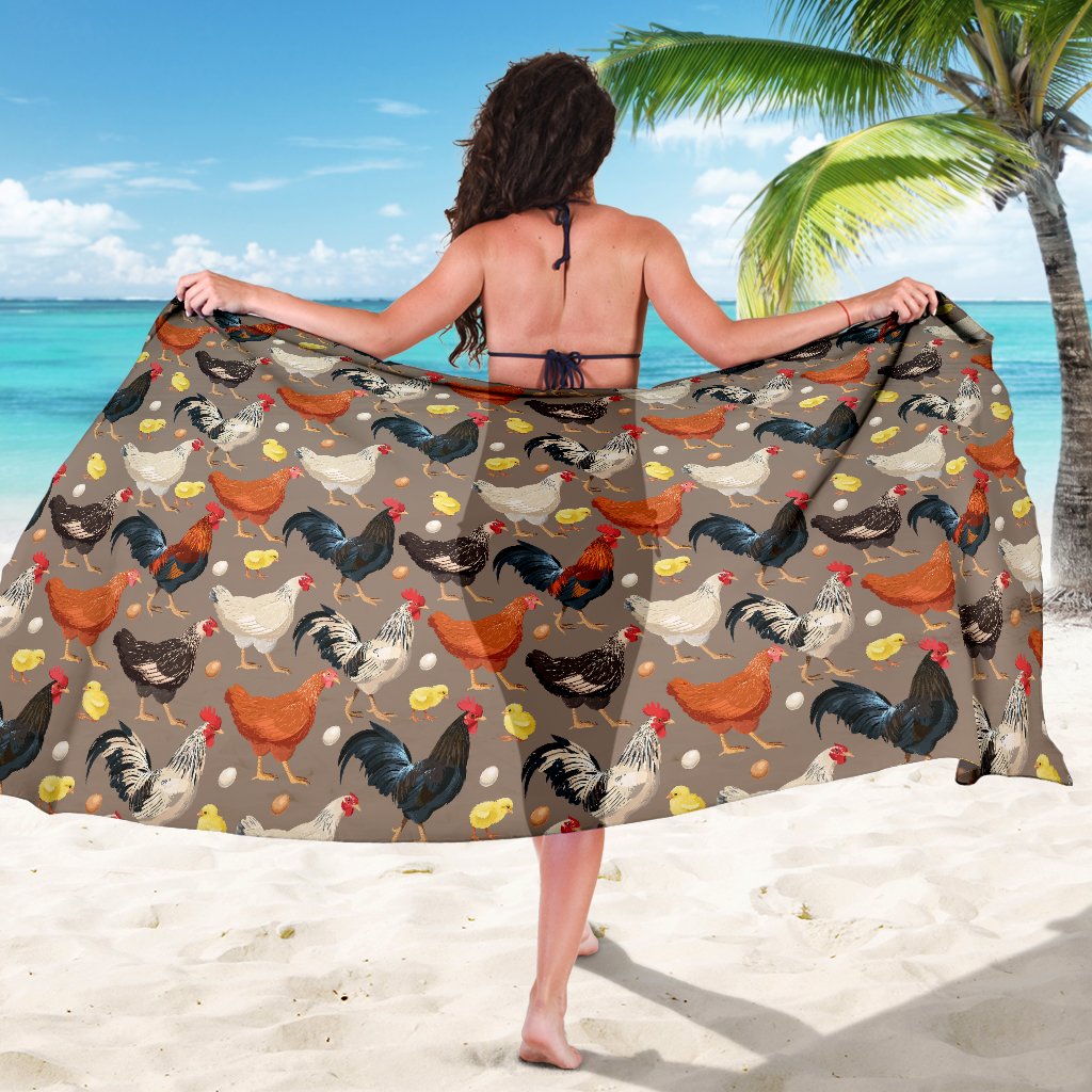 Chicken Evolution Pattern Sarong Pareo Wrap