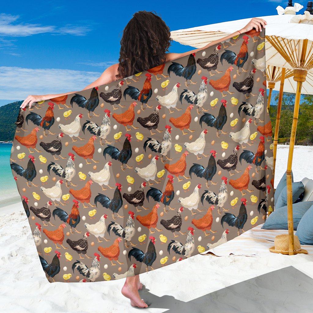 Chicken Evolution Pattern Sarong Pareo Wrap