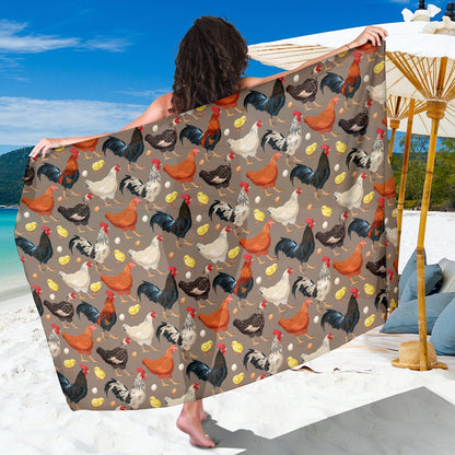 Chicken Evolution Pattern Sarong Pareo Wrap