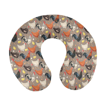 Chicken Evolution Pattern U-Shaped Travel Neck Pillow-JTAMIGO.COM