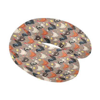 Chicken Evolution Pattern U-Shaped Travel Neck Pillow-JTAMIGO.COM