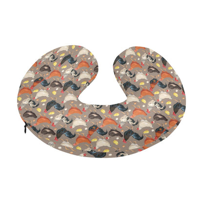 Chicken Evolution Pattern U-Shaped Travel Neck Pillow-JTAMIGO.COM