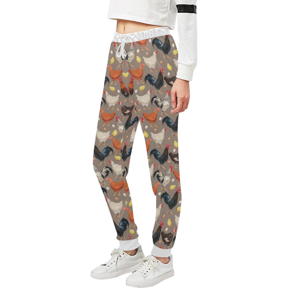 Chicken Evolution Pattern Unisex Casual Sweatpants (Model L11)-JTAMIGO.COM