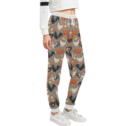 Chicken Evolution Pattern Unisex Casual Sweatpants (Model L11)-JTAMIGO.COM