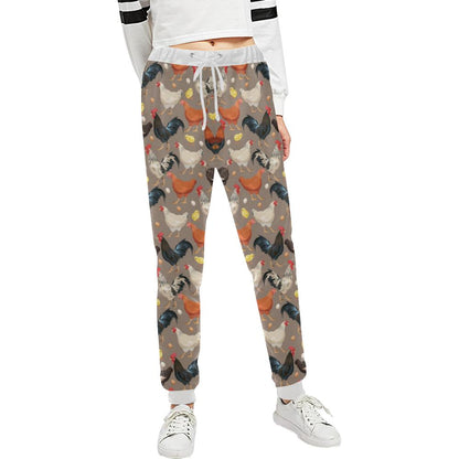 Chicken Evolution Pattern Unisex Casual Sweatpants (Model L11)-JTAMIGO.COM
