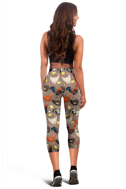 Chicken Evolution Pattern Women Capris