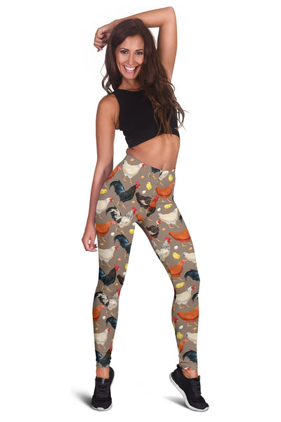 Chicken Evolution Pattern Women Leggings