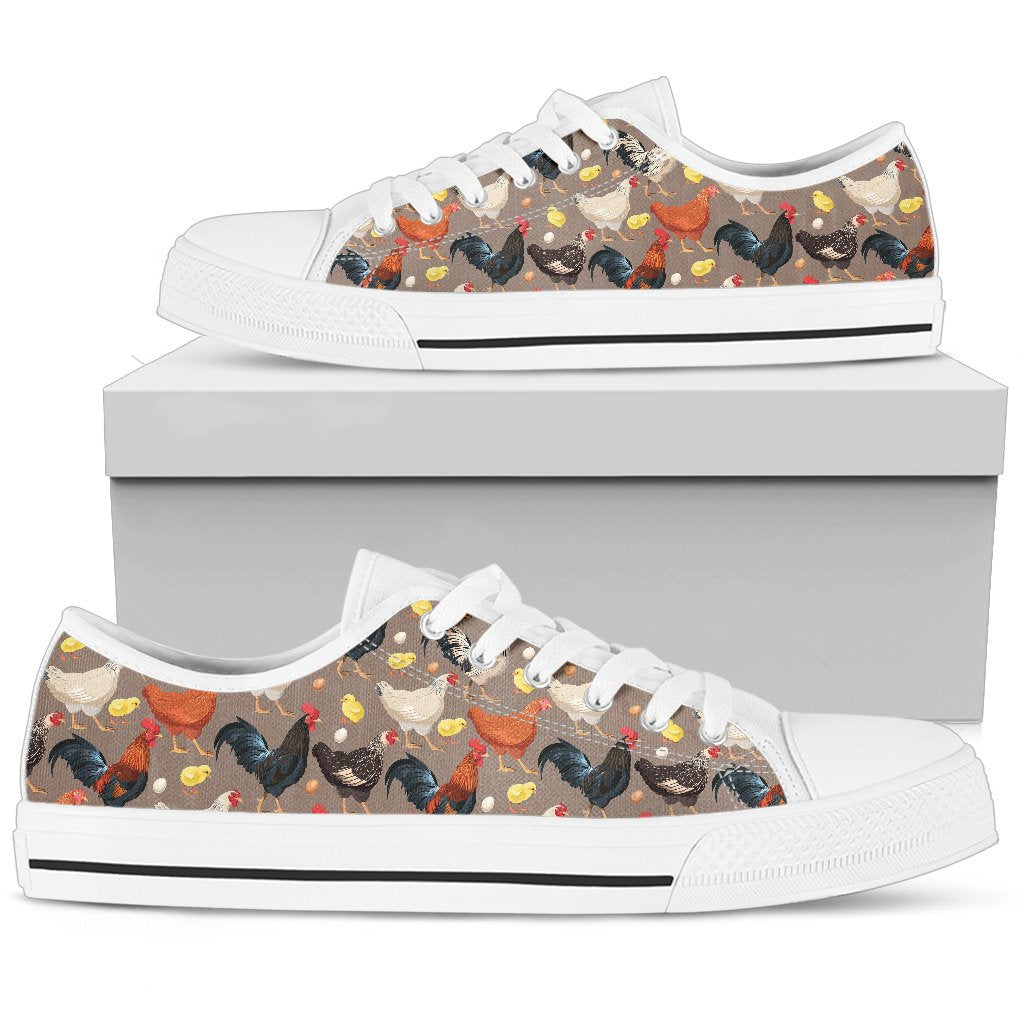 Chicken Evolution Pattern Women Low Top Shoes