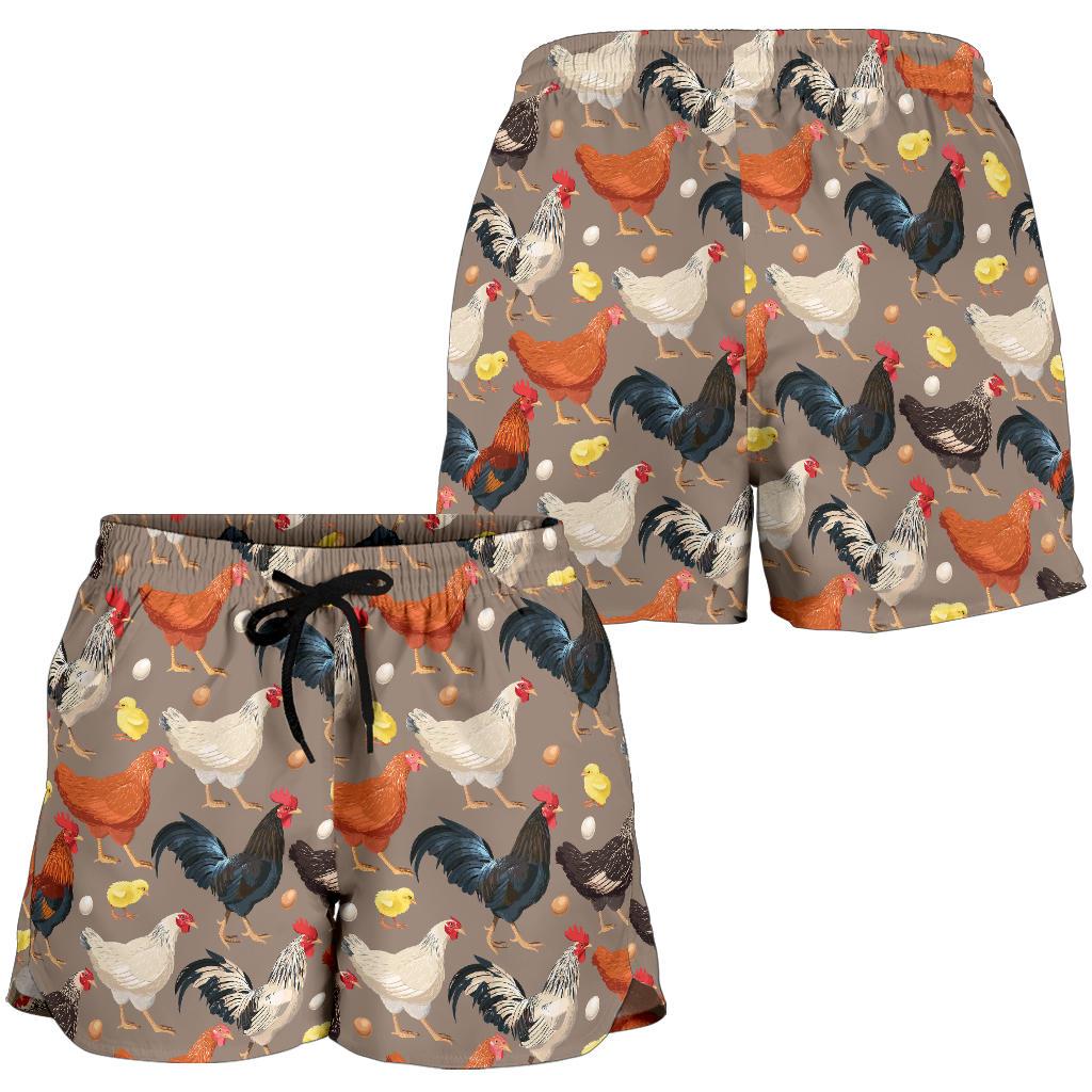 Chicken Evolution Pattern Women Shorts-JTAMIGO.COM