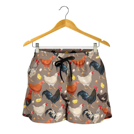 Chicken Evolution Pattern Women Shorts-JTAMIGO.COM