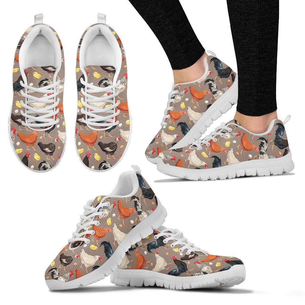 Chicken Evolution Pattern Women Sneakers Shoes