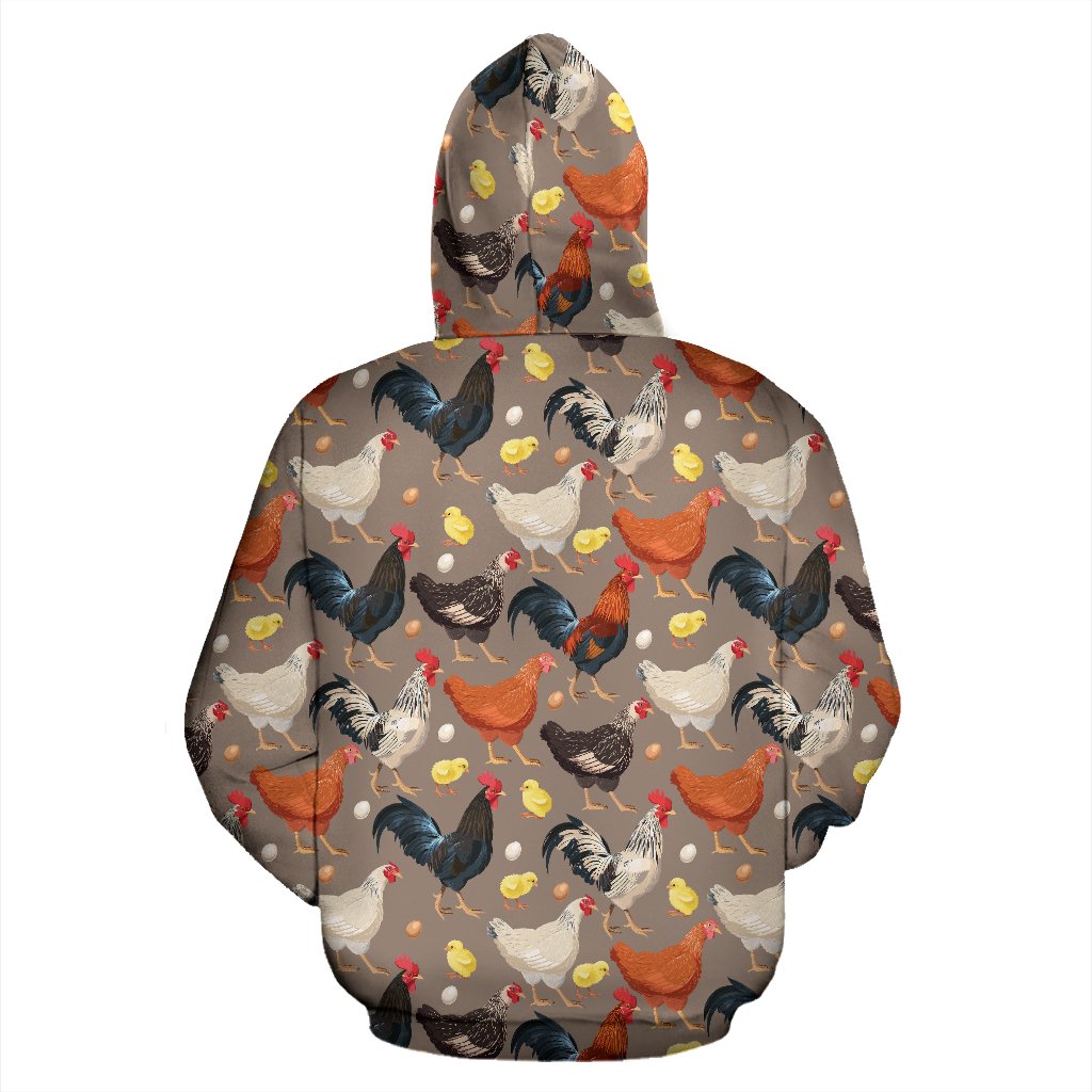 Chicken Evolution Pattern Zip Up Hoodie