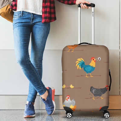 Chicken Happy Print Pattern Luggage Cover Protector