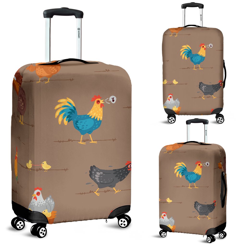 Chicken Happy Print Pattern Luggage Cover Protector