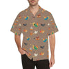 Chicken Happy Print Pattern Men Aloha Hawaiian Shirt