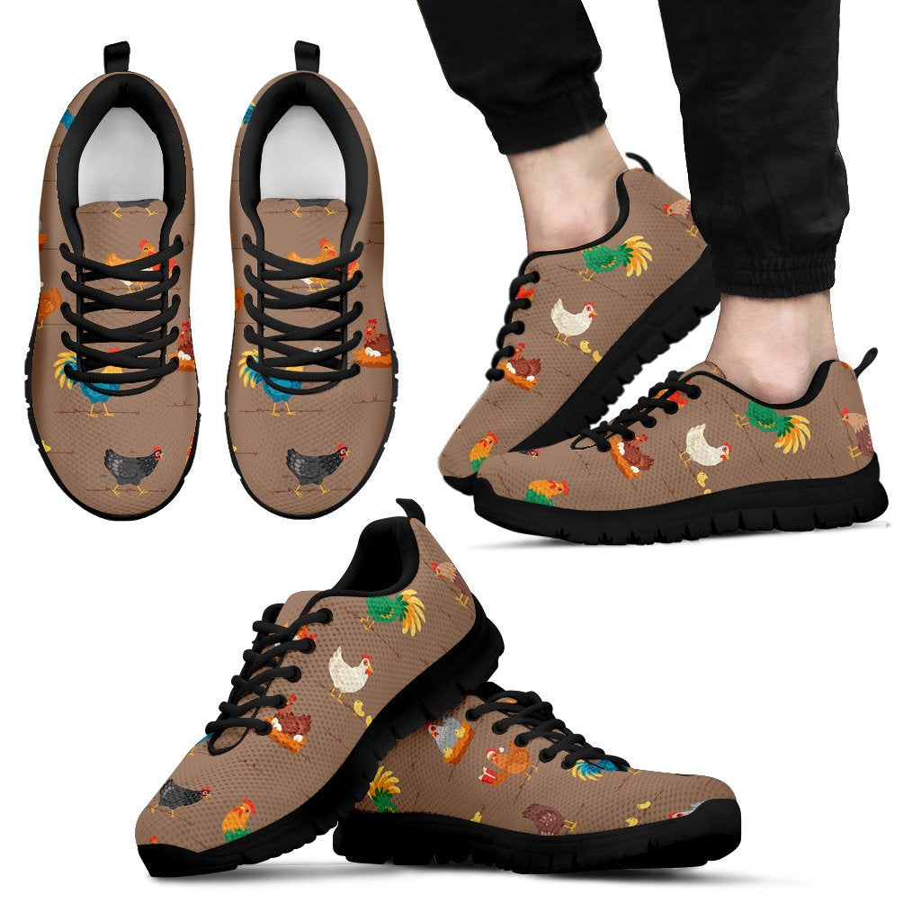 Chicken Happy Print Pattern Men Sneakers Shoes