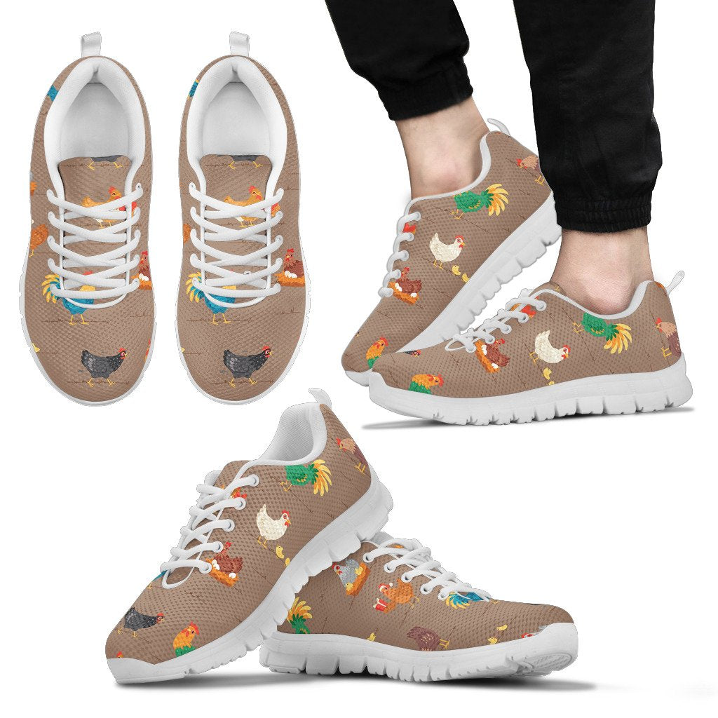 Chicken Happy Print Pattern Men Sneakers Shoes