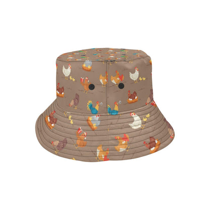 Chicken Happy Print Pattern Unisex Bucket Hat