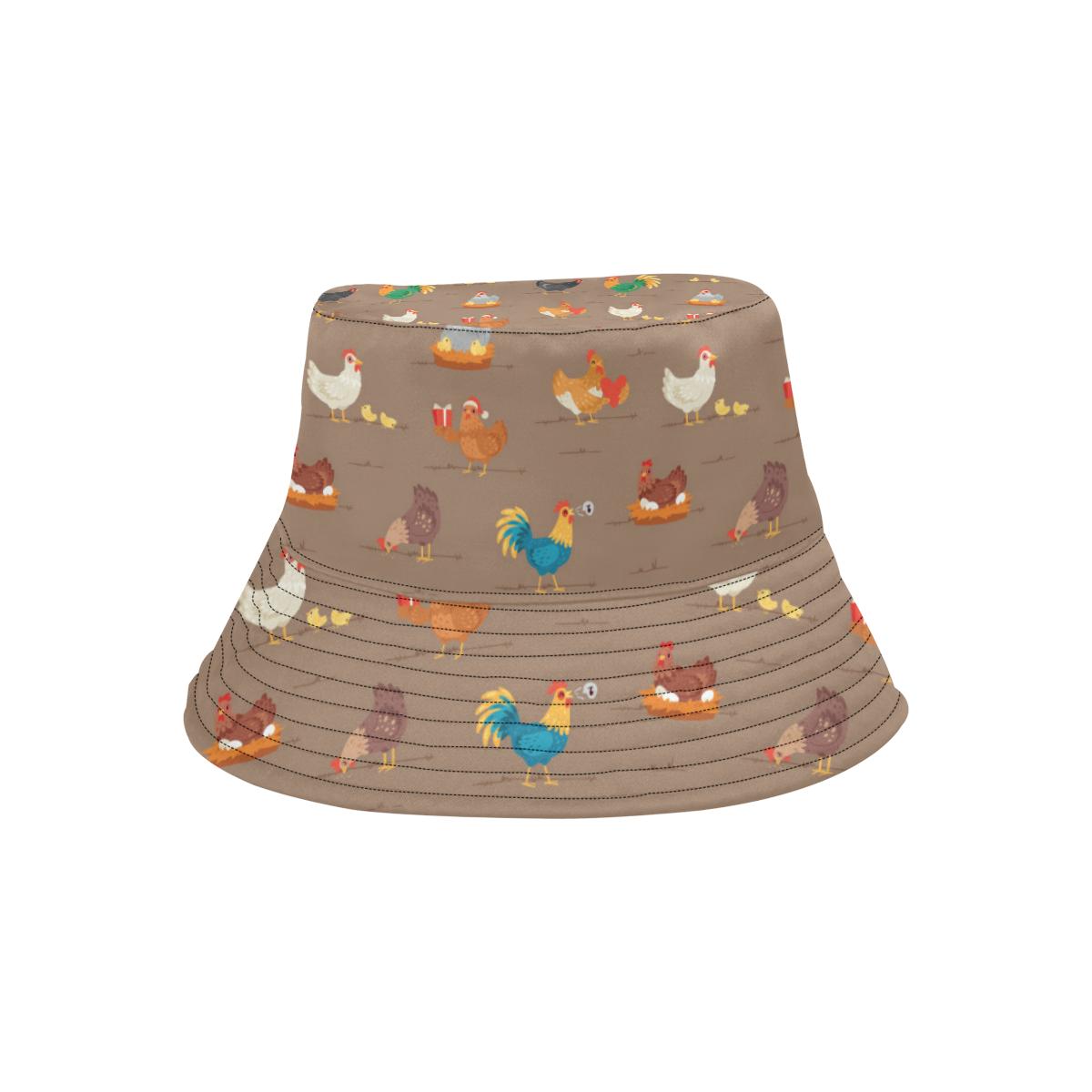 Chicken Happy Print Pattern Unisex Bucket Hat