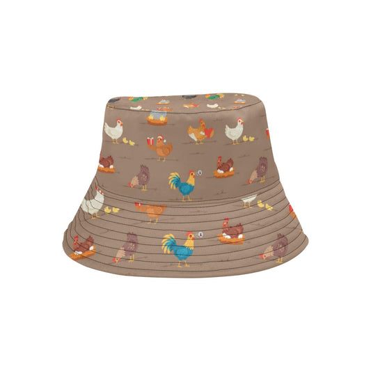 Chicken Happy Print Pattern Unisex Bucket Hat