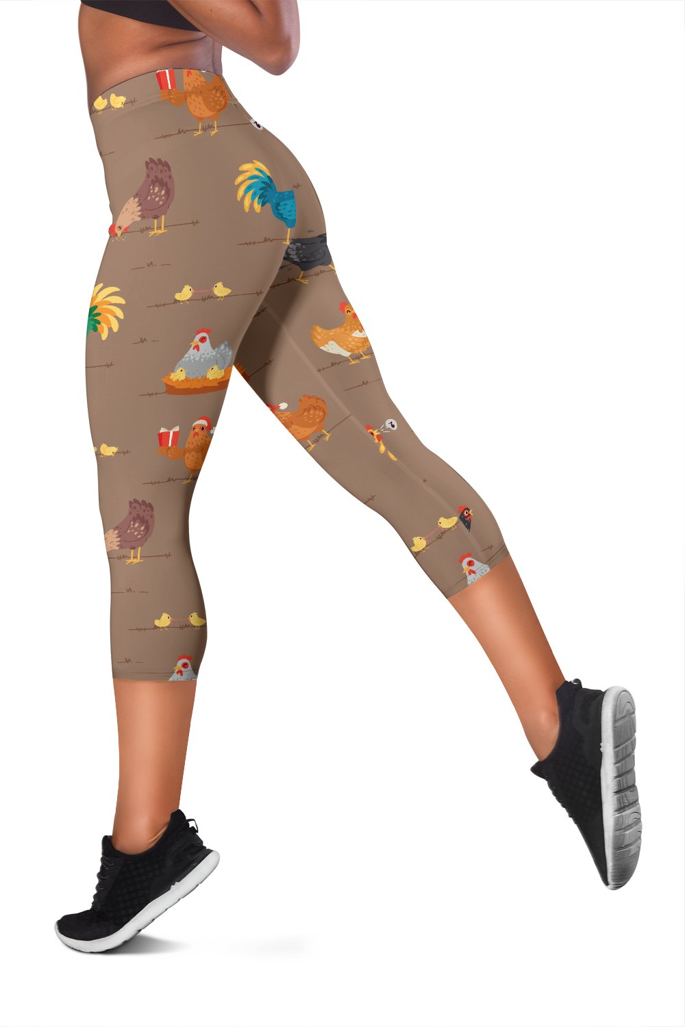 Chicken Happy Print Pattern Women Capris