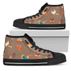 Chicken Happy Print Pattern Women High Top Shoes