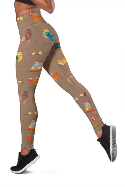 Chicken Happy Print Pattern Women Leggings