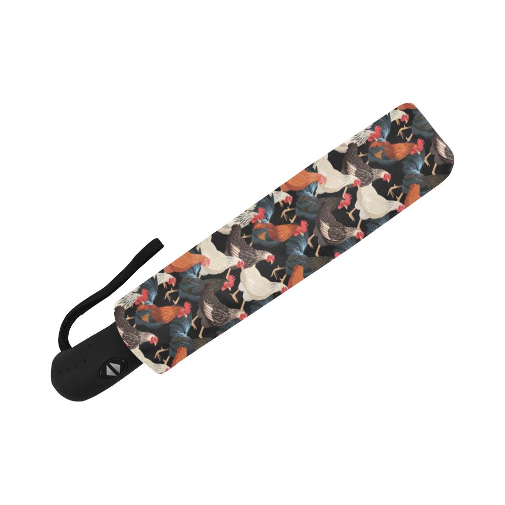 Chicken Print Pattern Automatic Foldable Umbrella