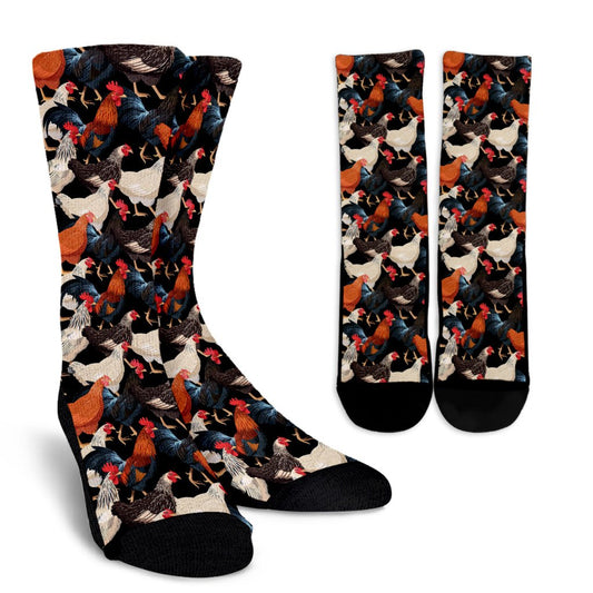 Chicken Print Pattern Crew Socks