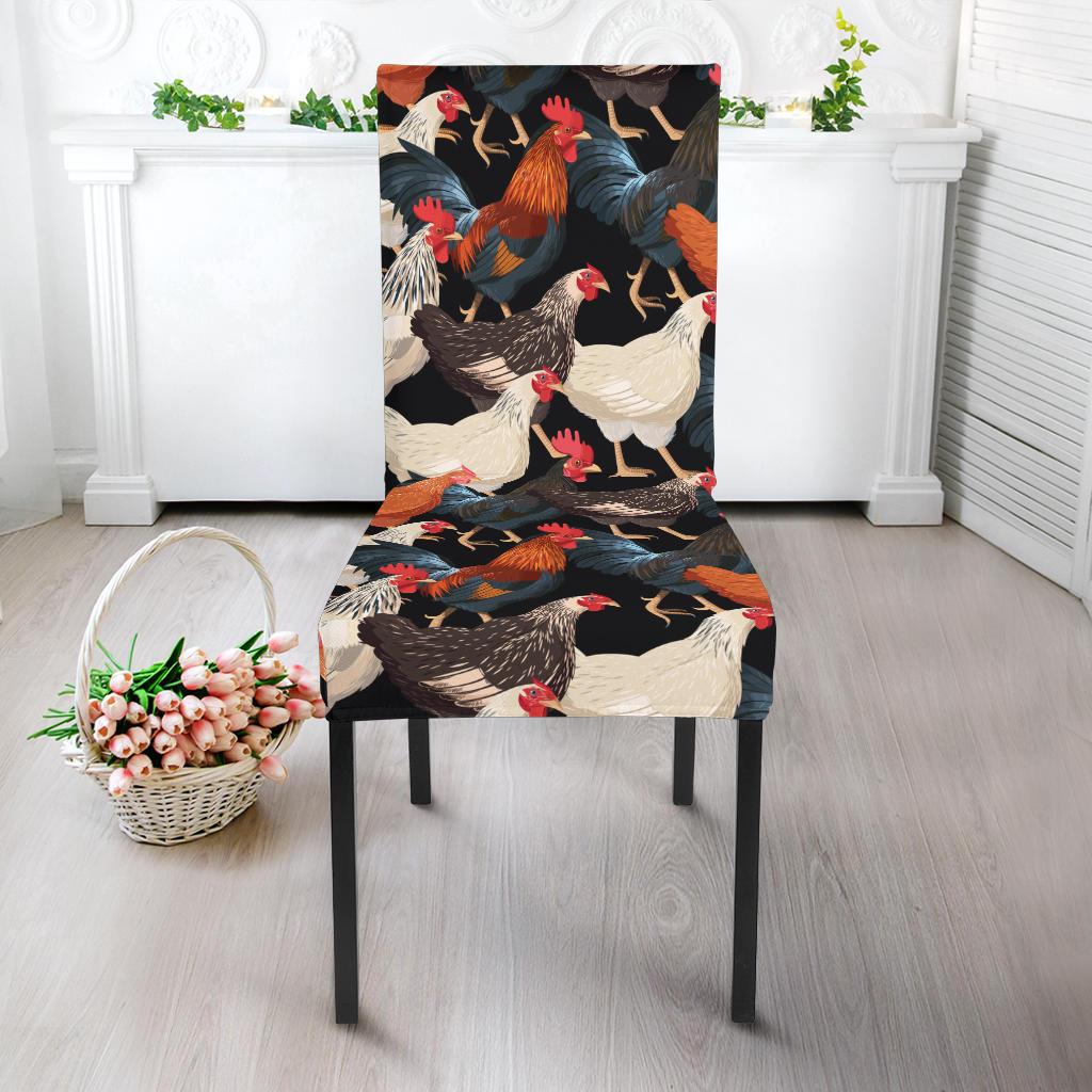 Chicken Print Pattern Dinning Chair Slipper-JTAMIGO.COM