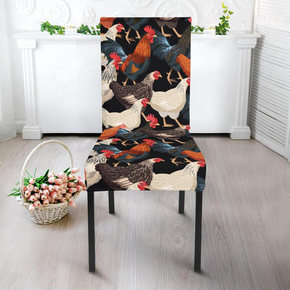 Chicken Print Pattern Dinning Chair Slipper-JTAMIGO.COM