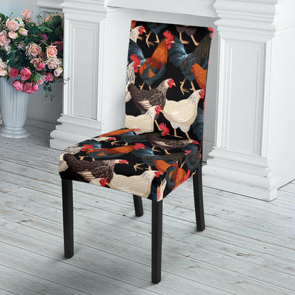 Chicken Print Pattern Dinning Chair Slipper-JTAMIGO.COM