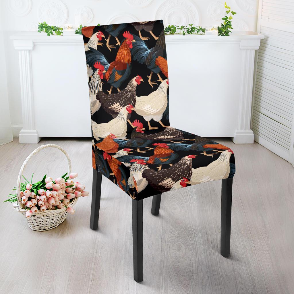 Chicken Print Pattern Dinning Chair Slipper-JTAMIGO.COM