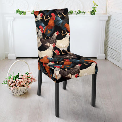 Chicken Print Pattern Dinning Chair Slipper-JTAMIGO.COM