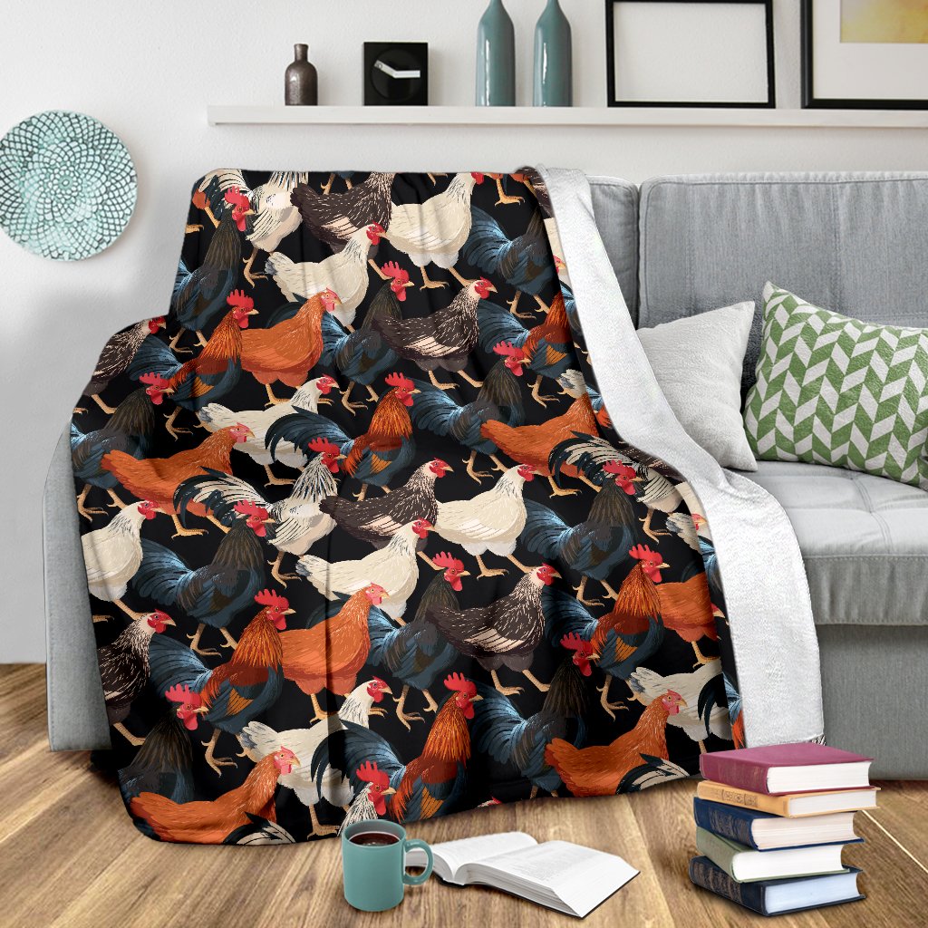 Chicken Print Pattern Fleece Blanket