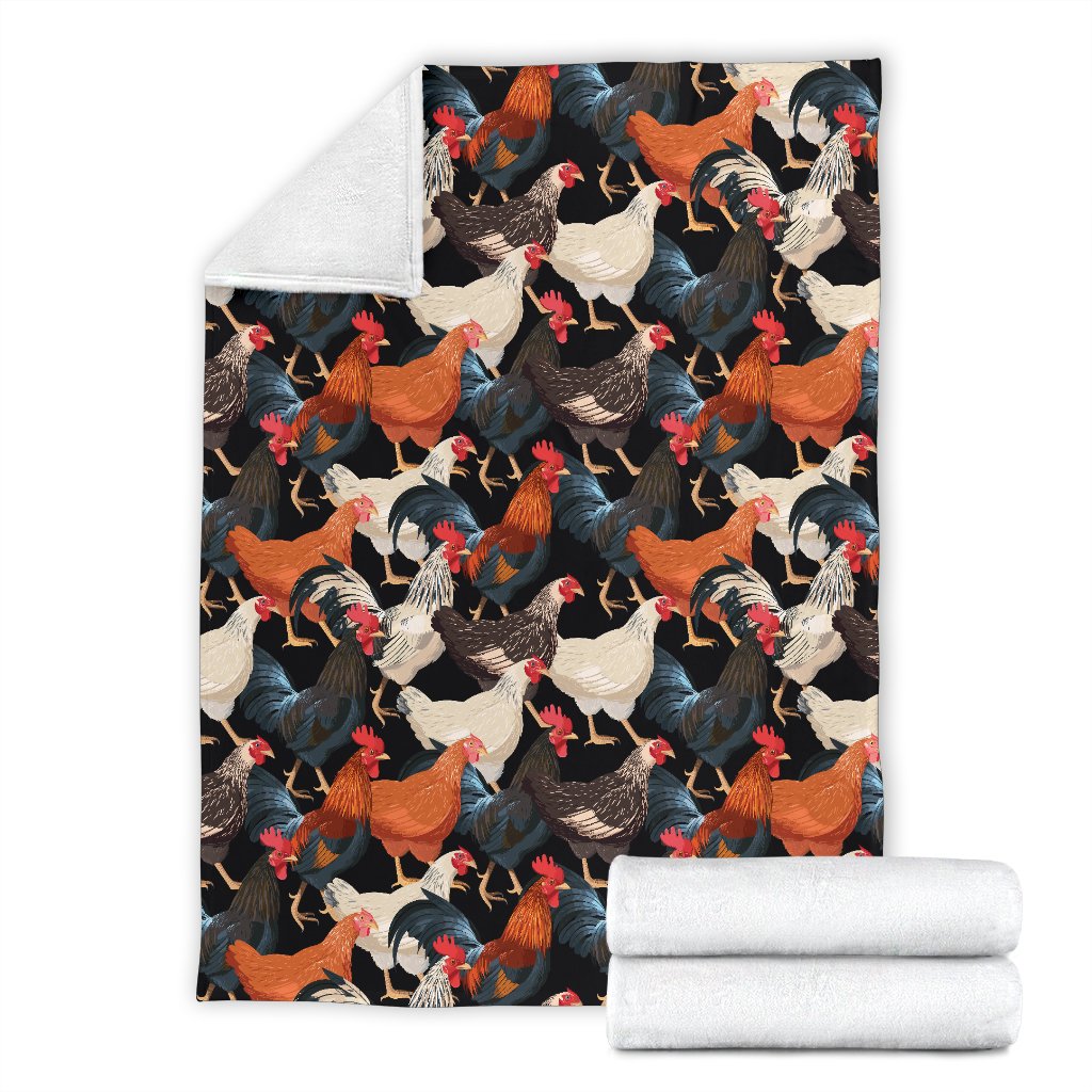 Chicken Print Pattern Fleece Blanket