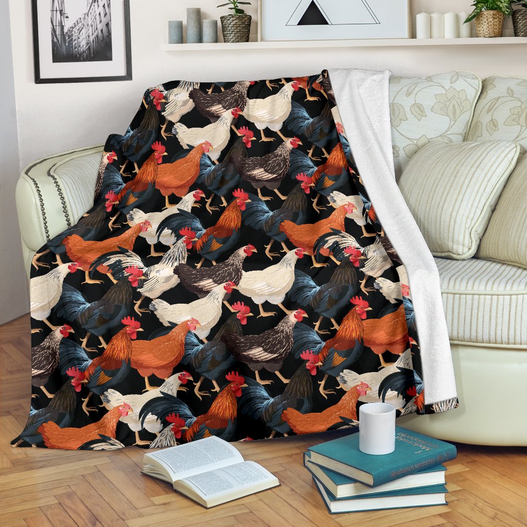 Chicken Print Pattern Fleece Blanket