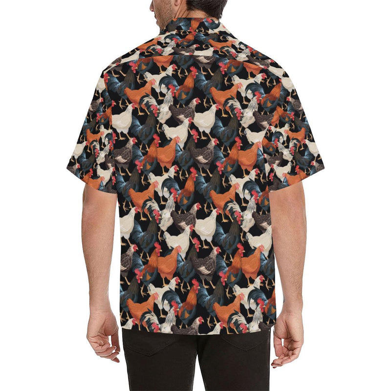 Chicken Print Pattern Men Aloha Hawaiian Shirt