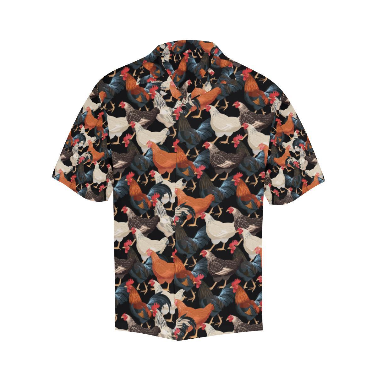 Chicken Print Pattern Men Aloha Hawaiian Shirt