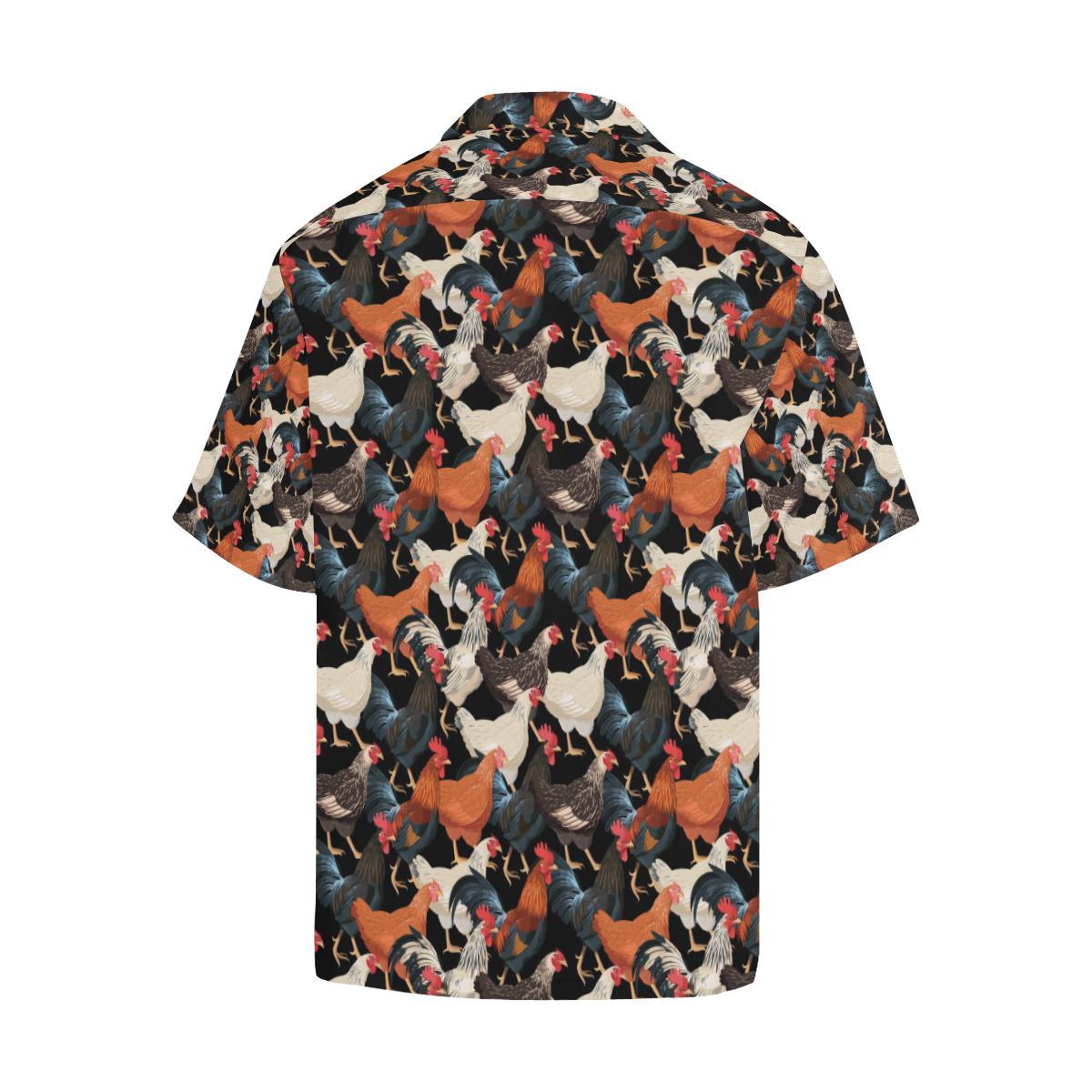 Chicken Print Pattern Men Aloha Hawaiian Shirt