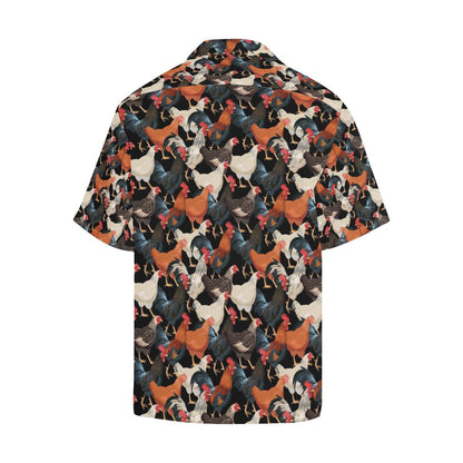 Chicken Print Pattern Men Aloha Hawaiian Shirt